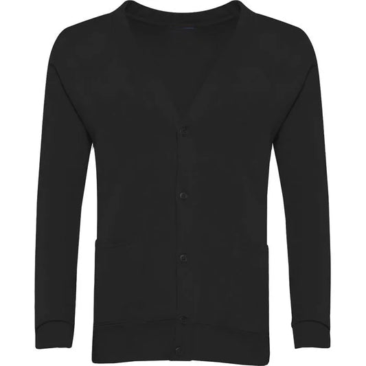 Black Sweat Cardigan - Left Chest Embroidered