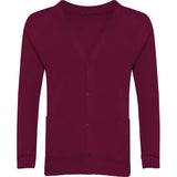 Burgundy Sweat Cardigan - Left Chest Embroidered

