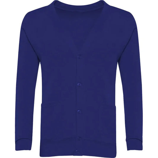 Deep Royal Sweat Cardigan - Left Chest Embroidered
