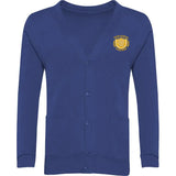 Deep Royal Sweat Cardigan - Left Chest Embroidered
