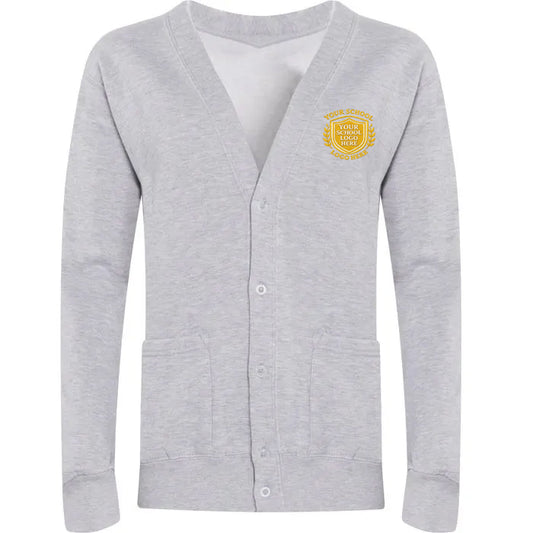 Grey Sweat Cardigan - Left Chest Embroidered