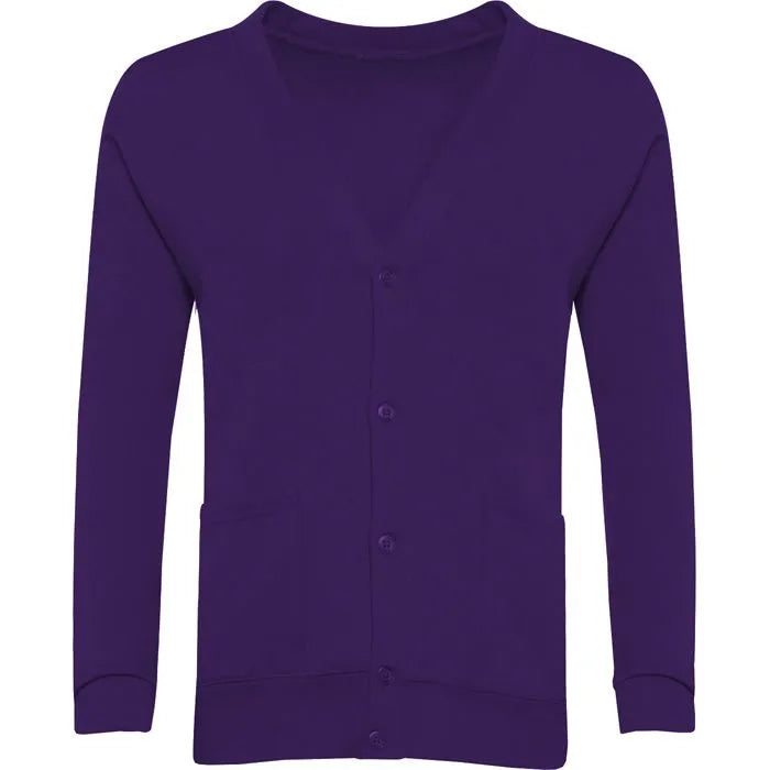 Purple Sweat Cardigan - Left Chest Embroidered