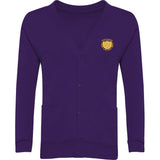 Purple Sweat Cardigan - Left Chest Embroidered (Talbot School)
