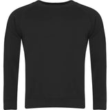 Black Crew Neck Sweatshirt - Left Chest Embroidered

