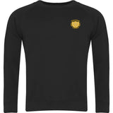 Black Crew Neck Sweatshirt - Left Chest Embroidered
