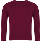 Burgundy Crew Neck Sweatshirt - Left Chest Embroidered
