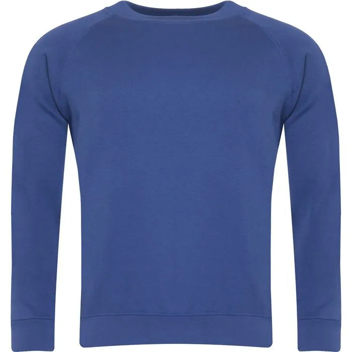 Dark Royal Crew Neck Sweatshirt - Left Chest Embroidered
