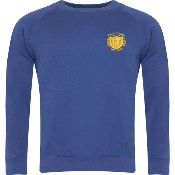 Dark Royal Crew Neck Sweatshirt - Left Chest Embroidered