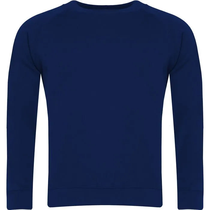 Navy Crew Neck Sweatshirt - Left Chest Embroidered