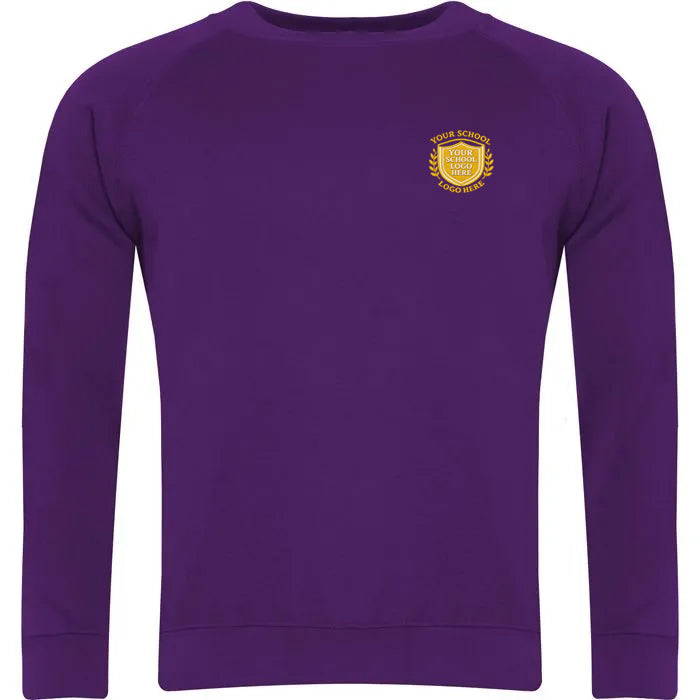 Purple Crew Neck Sweatshirt - Left Chest Embroidered (Talbot School)
