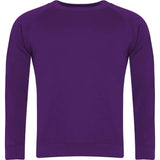Purple Crew Neck Sweatshirt - Left Chest Embroidered
