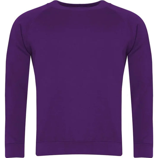 Purple Crew Neck Sweatshirt - Left Chest Embroidered