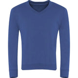 Dark Royal V-Neck Sweatshirt - Left Chest Embroidered
