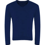 Navy V-Neck Sweatshirt - Left Chest Embroidered
