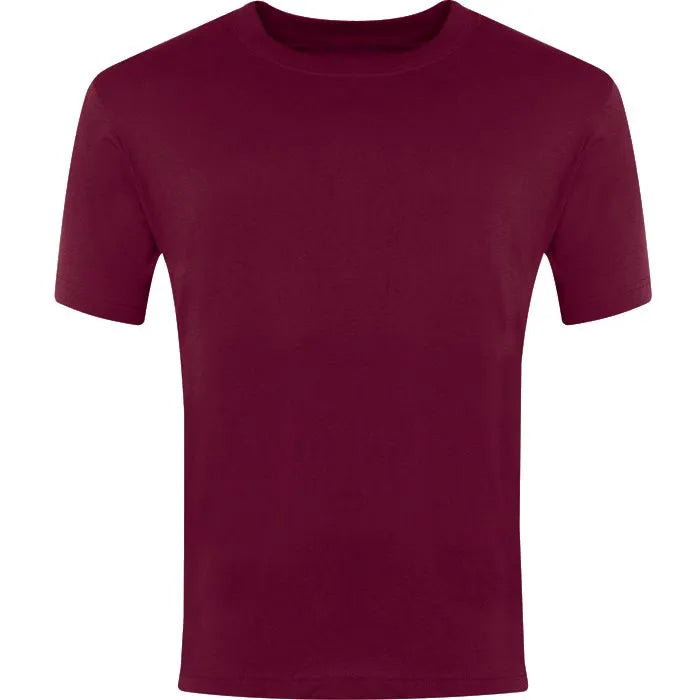 Burgundy Classic T-Shirt - Left Chest Embroidered