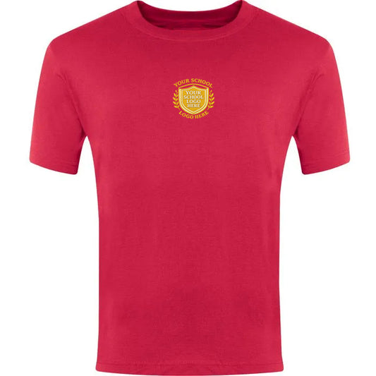 Red Classic T-Shirt Centre Chest Print