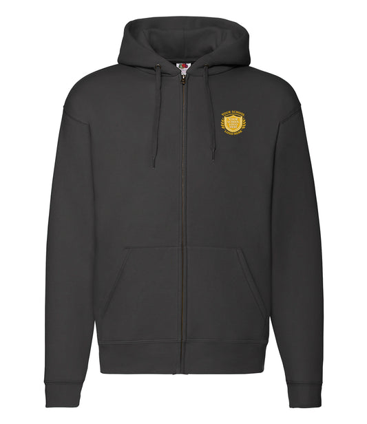 Black Zip-Up Hoodie - Left Chest Embroidered