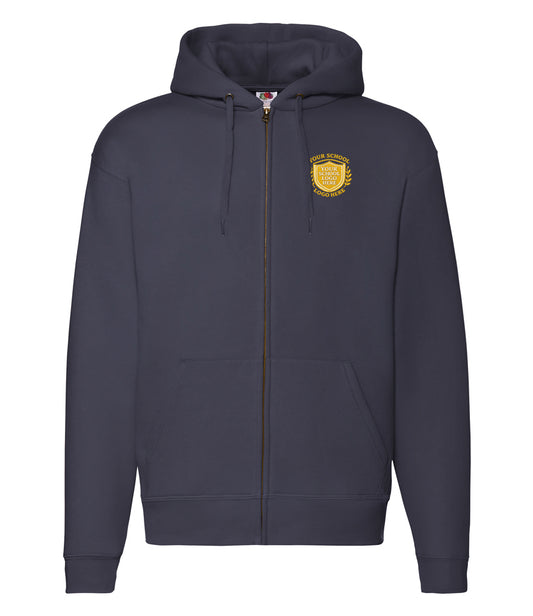 Deep Navy Zip-Up Hoodie - Left Chest Embroidered