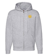 Heather Grey Zip-Up Hoodie - Left Chest Embroidered
