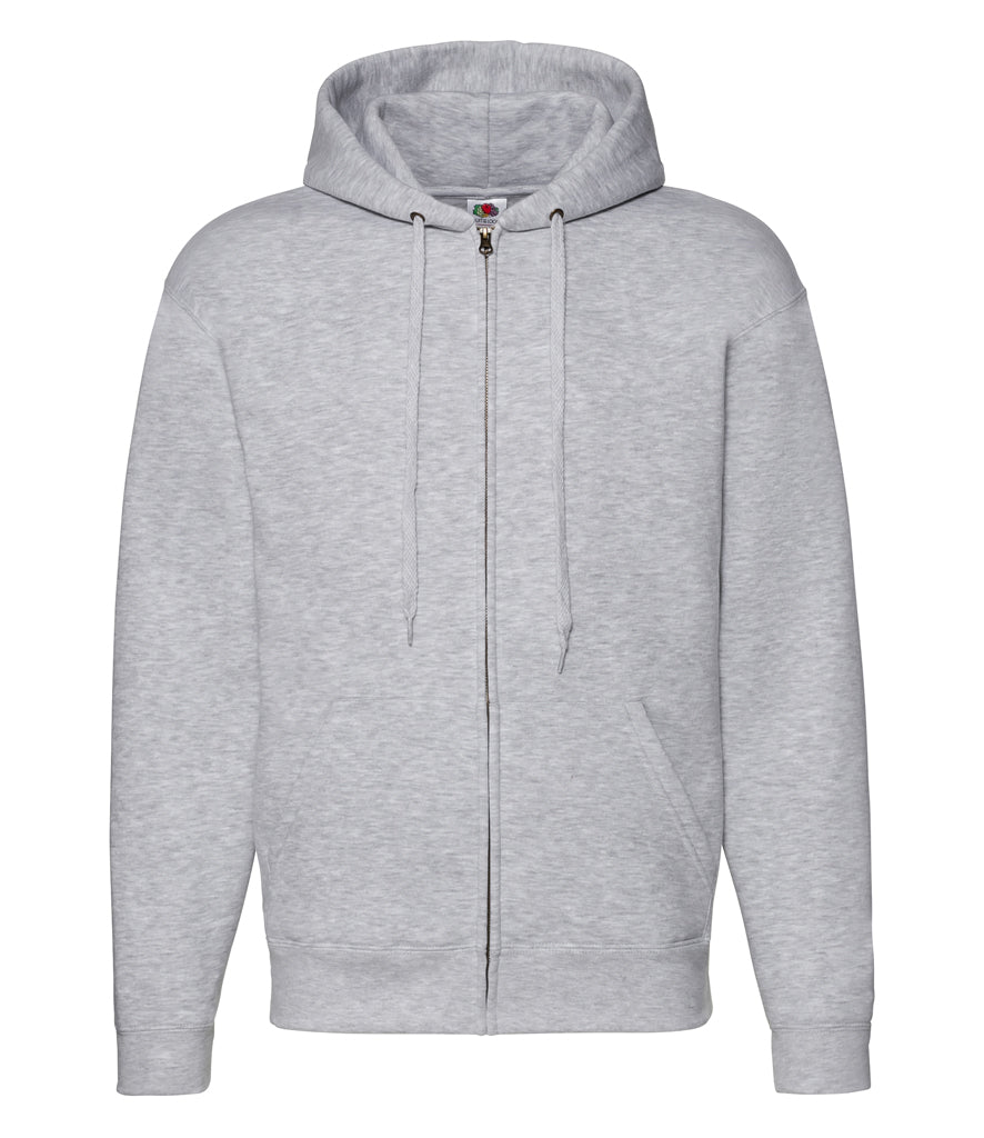 Heather Grey Zip-Up Hoodie - Left Chest Embroidered