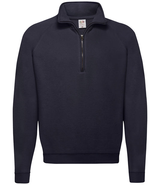 Deep Navy Classic Zip Neck Sweatshirt - Left Chest Embroidered