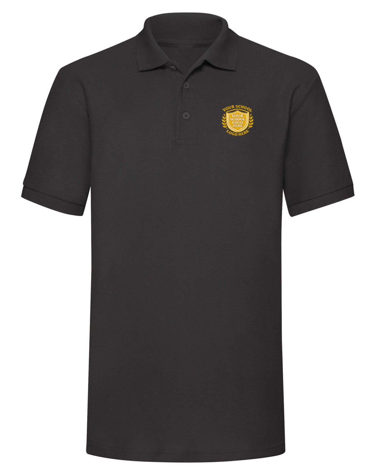 Black Heavyweight Polo Shirt - Left Chest Embroidered