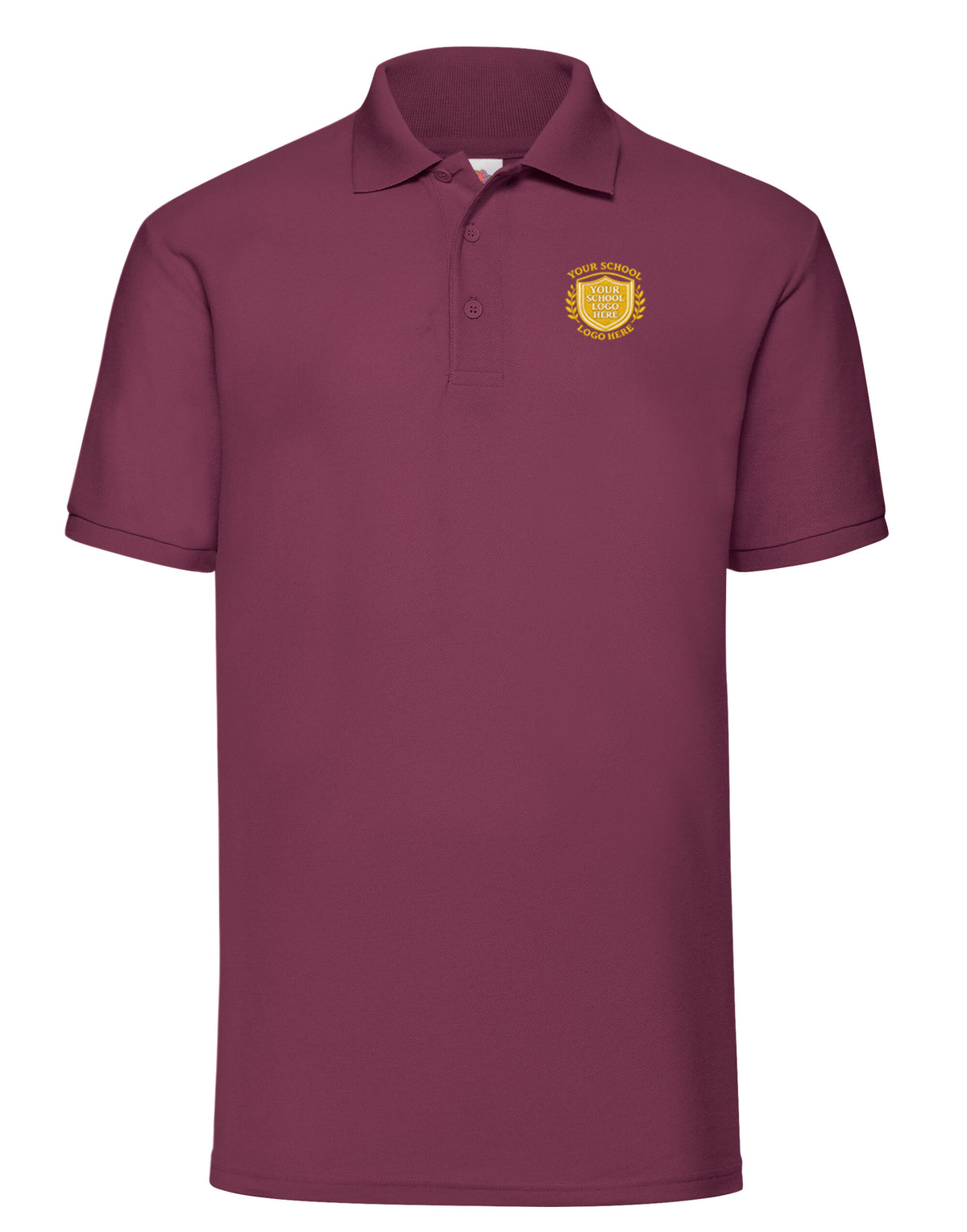 Burgundy STAFF Polo Shirt - Back and Left Chest Print