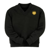 Black Classic Cotton Rich V-Neck Sweatshirt - Left Chest Embroidered
