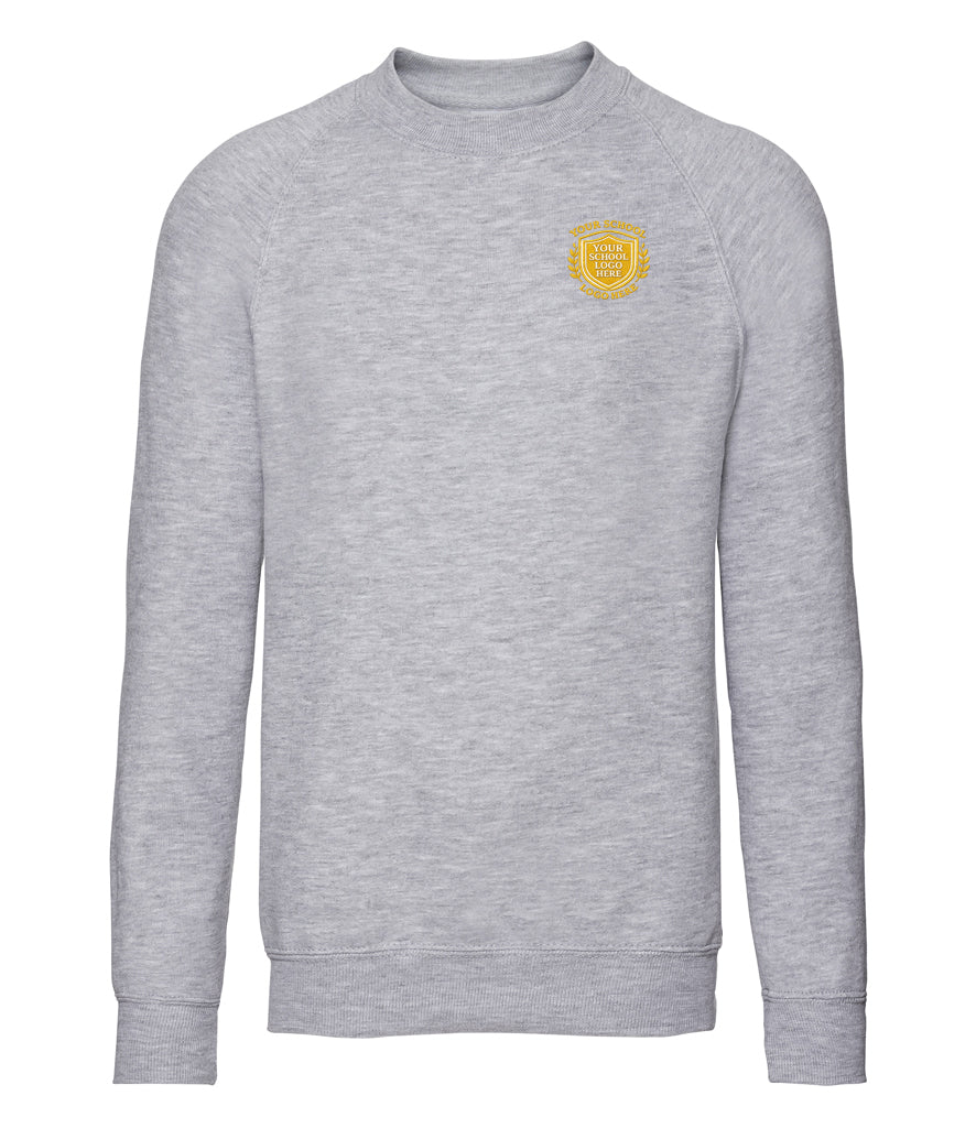 Light Oxford Children's Raglan Sweatshirt - Left Chest Embroidered