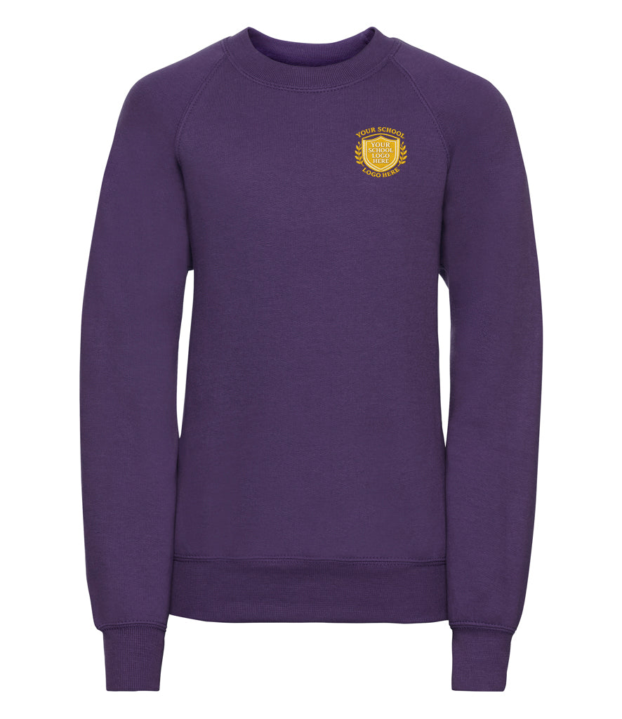 Purple Children's Raglan Sweatshirt - Left Chest Embroidered