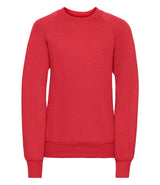 Bright Red Raglan Sweatshirt - Left Chest Embroidered

