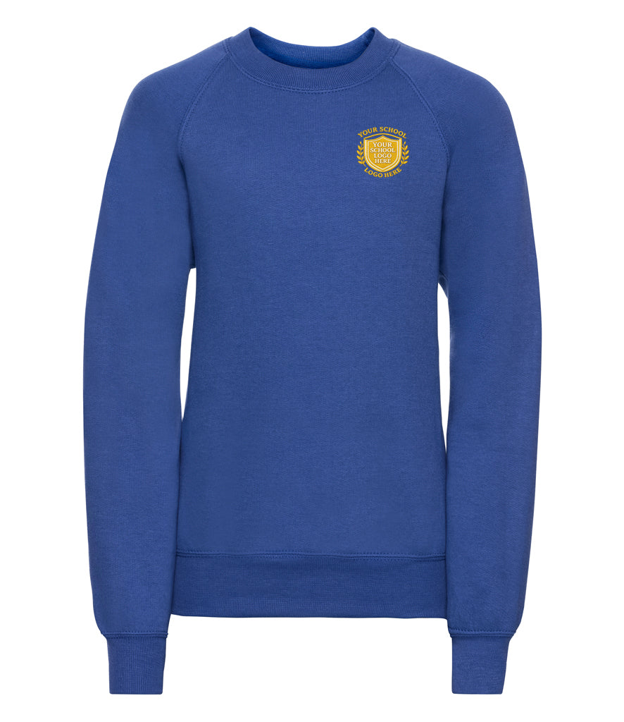 Bright Royal Adult Raglan Sweatshirt - Left Chest Embroidered
