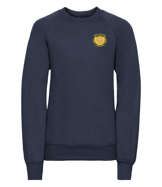 French Navy Children's Raglan Sweatshirt - Left Chest Embroidered