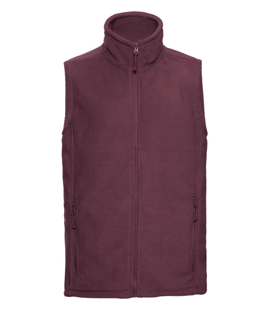 Burgundy Outdoor Fleece Gilet - Left Chest Embroidered