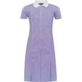Purple Zip Front Gingham Dress

