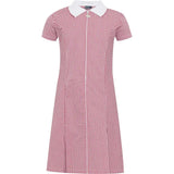 Red Zip Front Gingham Dress
