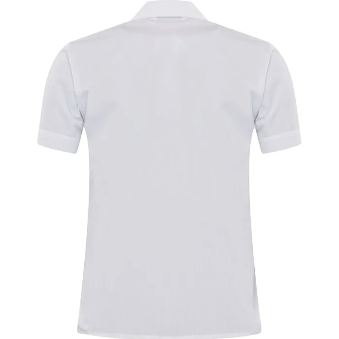 White Short Sleeve Revere Blouses (Twin Pack)