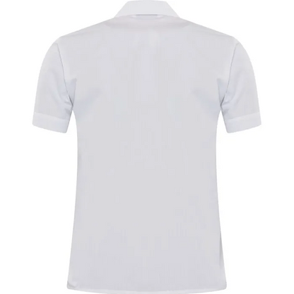 White Short Sleeve Revere Blouses (Twin Pack)