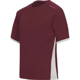 Burgundy Short Sleeve PE Top - Left Chest Embroidered
