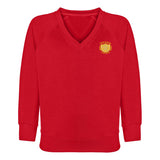 Vibrant Red Acrylic Knitted Sweater - Left Chest Embroidered
