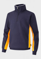 Navy/Amber/White Quarter Zip Sports Top
