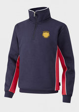 Navy/Scarlet/White Quarter Zip Sports Top - Left Chest Embroidered
