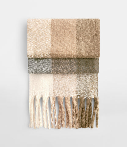 Fluffy Check Scarf