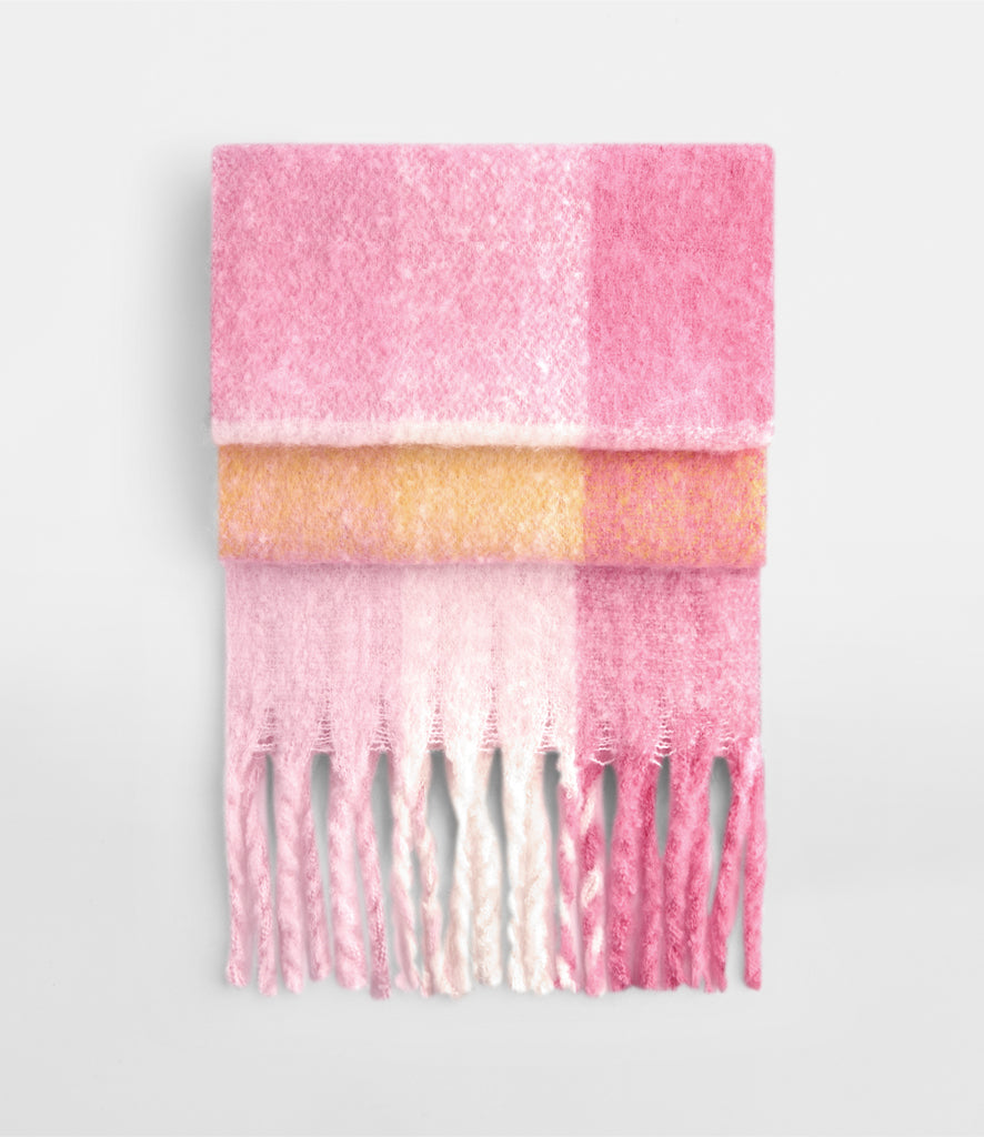 Fluffy Check Scarf