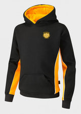 Black/Amber/White Sports Hoodie - Left Chest Embroidered
