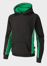 Black/Emerald/White Sports Hoodie - Left Chest Embroidered
