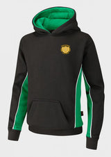 Black/Emerald/White Sports Hoodie - Left Chest Embroidered
