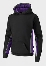 Black/Purple/White Sports Hoodie - Left Chest Embroidered
