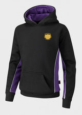 Black/Purple/White Sports Hoodie - Left Chest Embroidered
