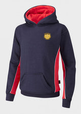 Navy/Scarlet/White Sports Hoodie - Left Chest Embroidered
